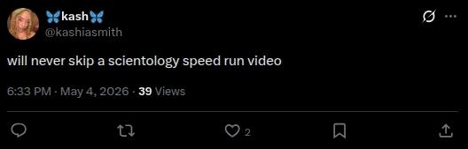 A Scientology speed run X post.
