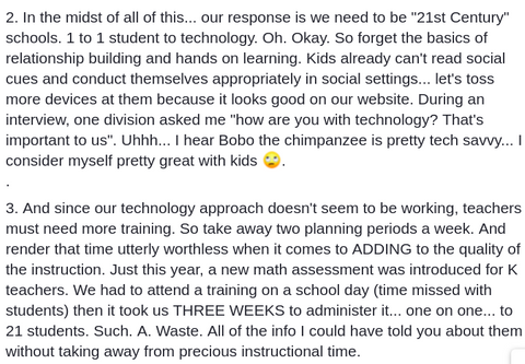 Viral post of teacher going on an unfiltered rant after quitting her job.