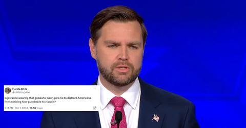 (l-r): An X user's post and JD Vance