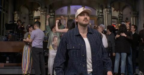 Morgan Wallen walking off the stage on 'SNL.'