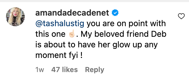 Amanda de Cadenet's Instagram comment