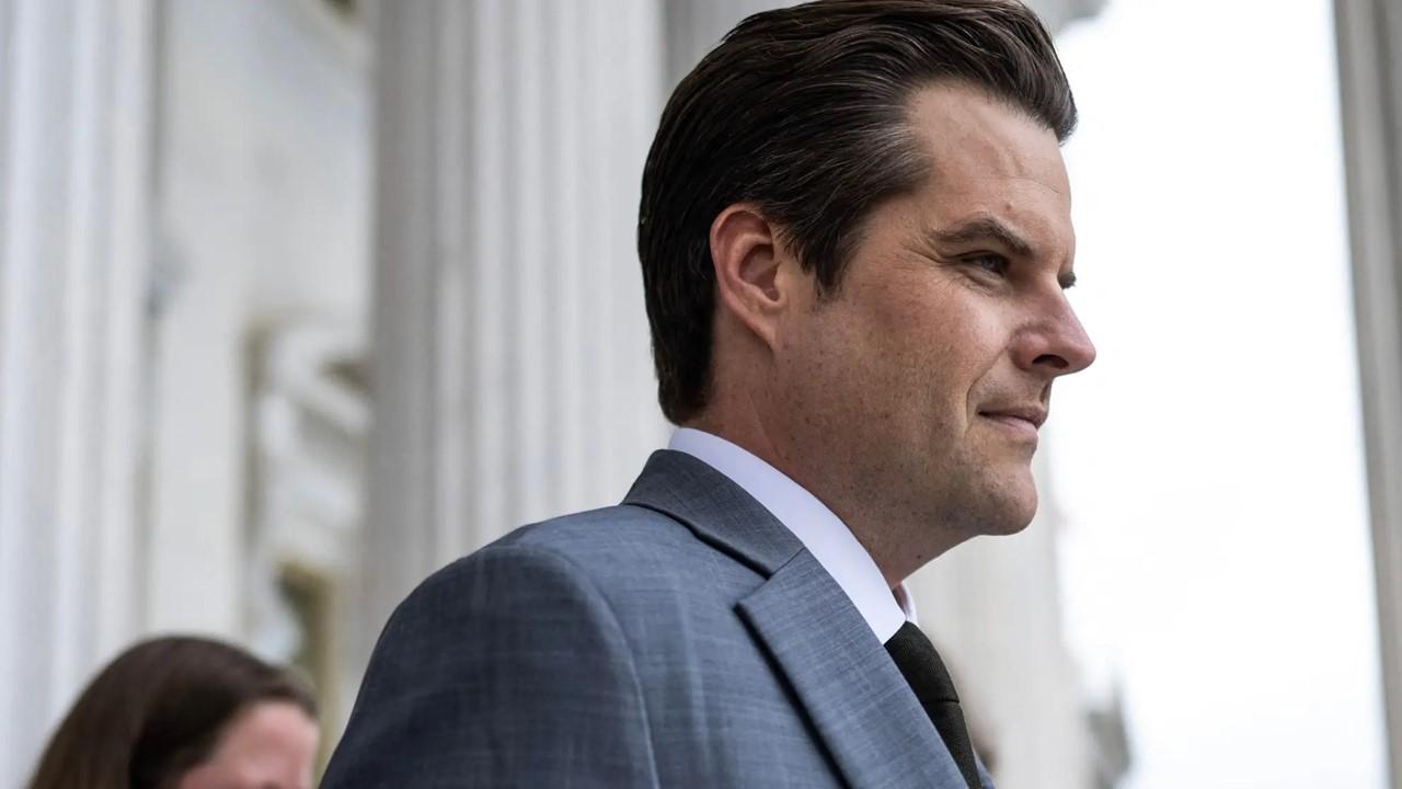 Matt Gaetz (R-Fla.) leaving the U.S. Capitol in Washington, DC on Sept. 29, 2023