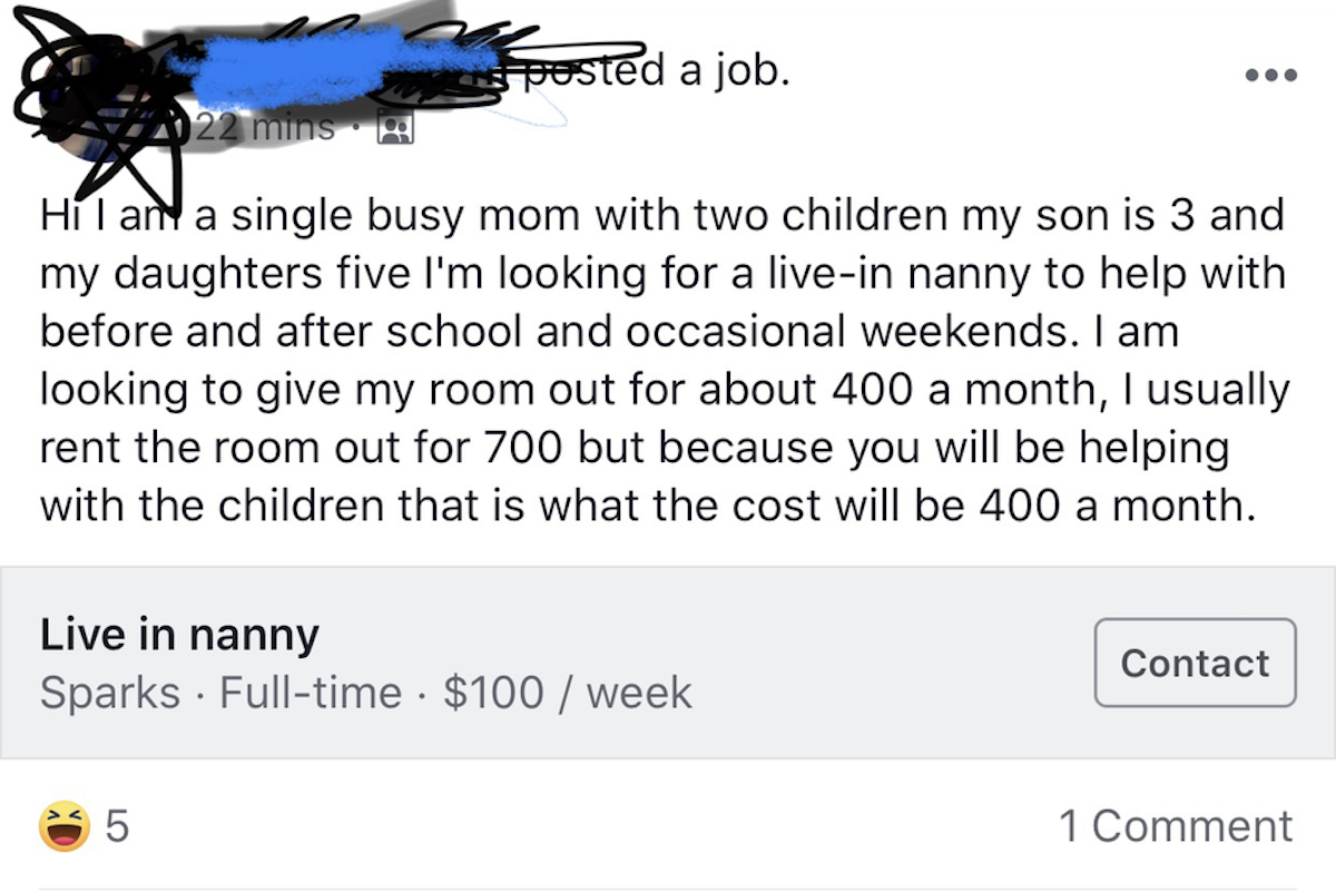 nanny listing