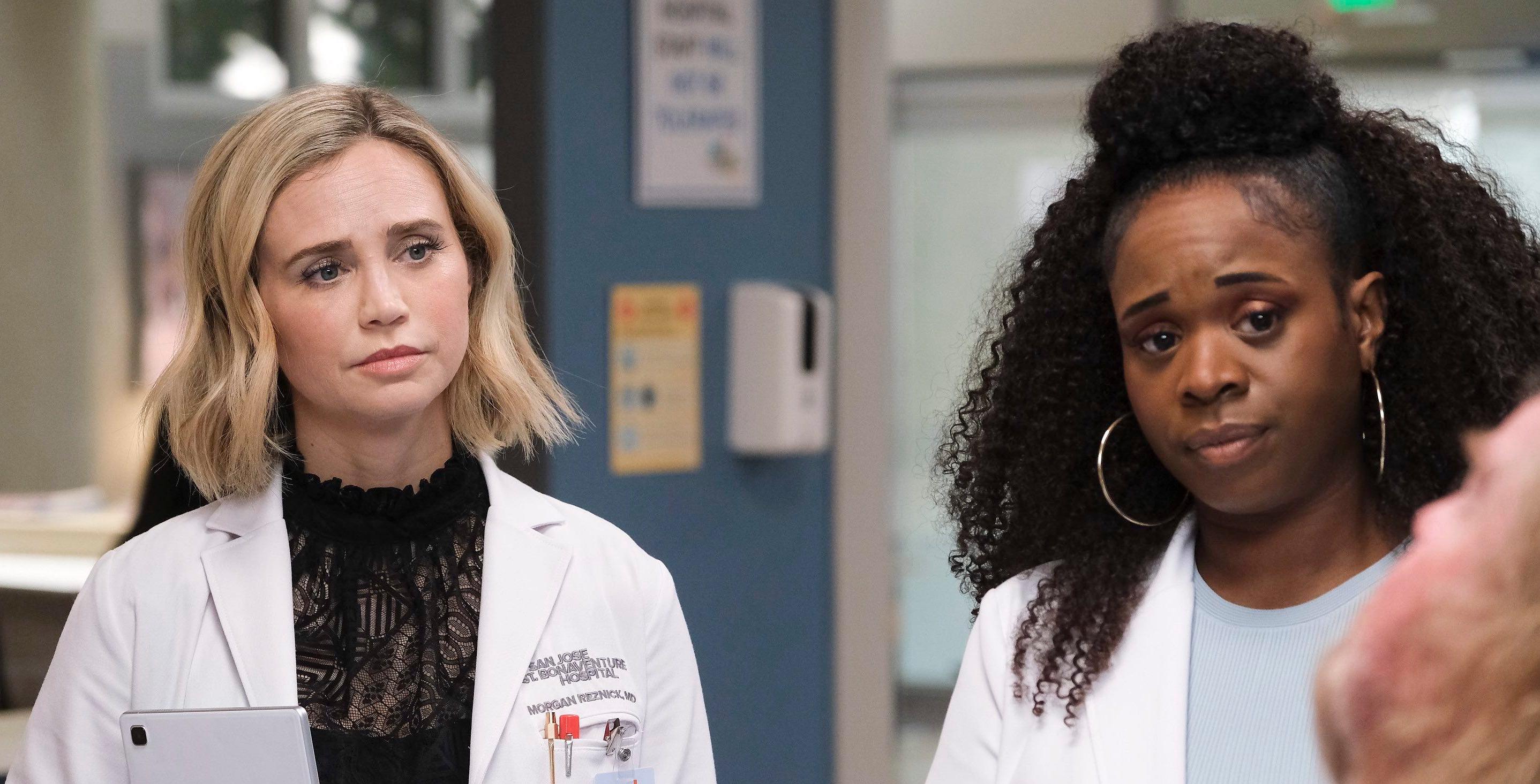 Fiona Gubelmann as Dr. Morgan Reznick and Bria Henderson as Dr. Jordan Allen in 'The Good Doctor.'