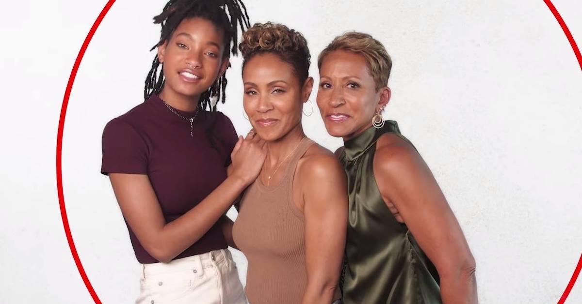 Red Table Talk hosts Willow Smith, Jada Pinkett Smith, and Adrienne Banfield-Norris