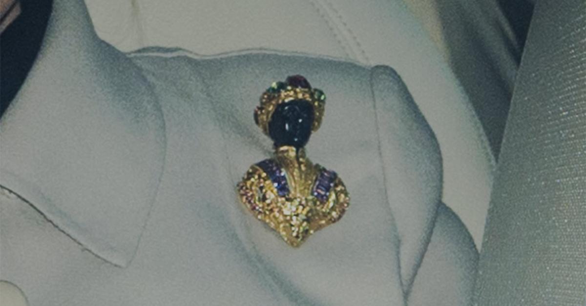 A blackamoor brooch as seen on 'Harry & Meghan'