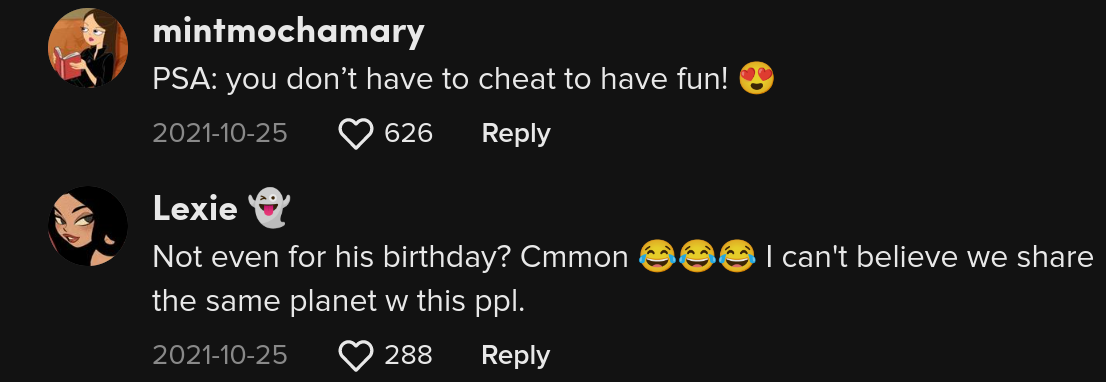 mom asks sons girlfriend to let him cheat for birthday