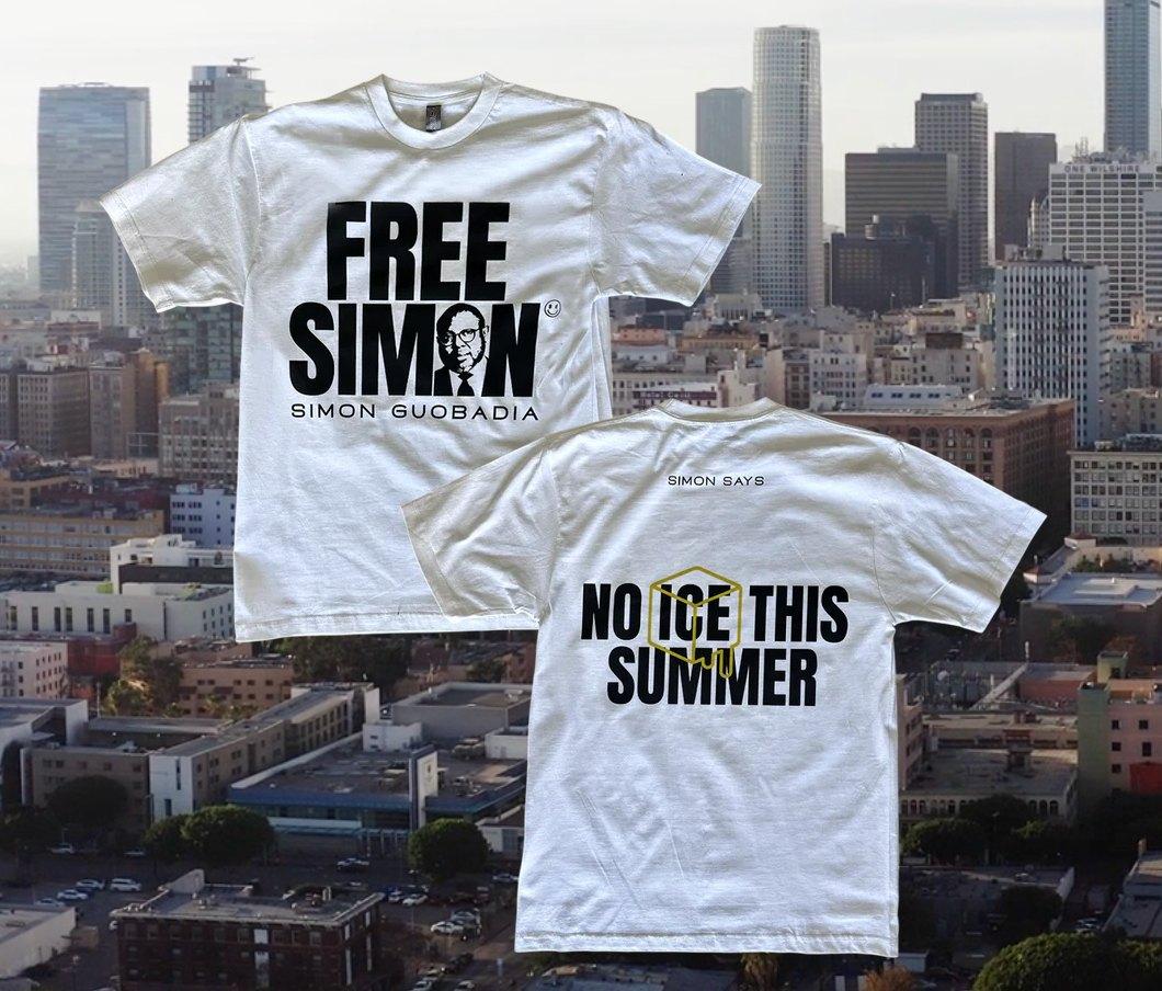 Simon Guobadia is now selling t-shirts to help people in ICE custody.