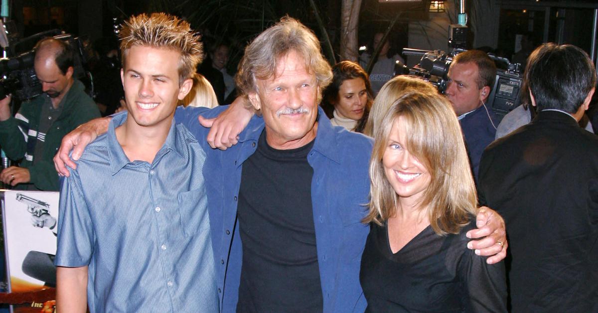 Kris Kristofferson at an event with his kids.