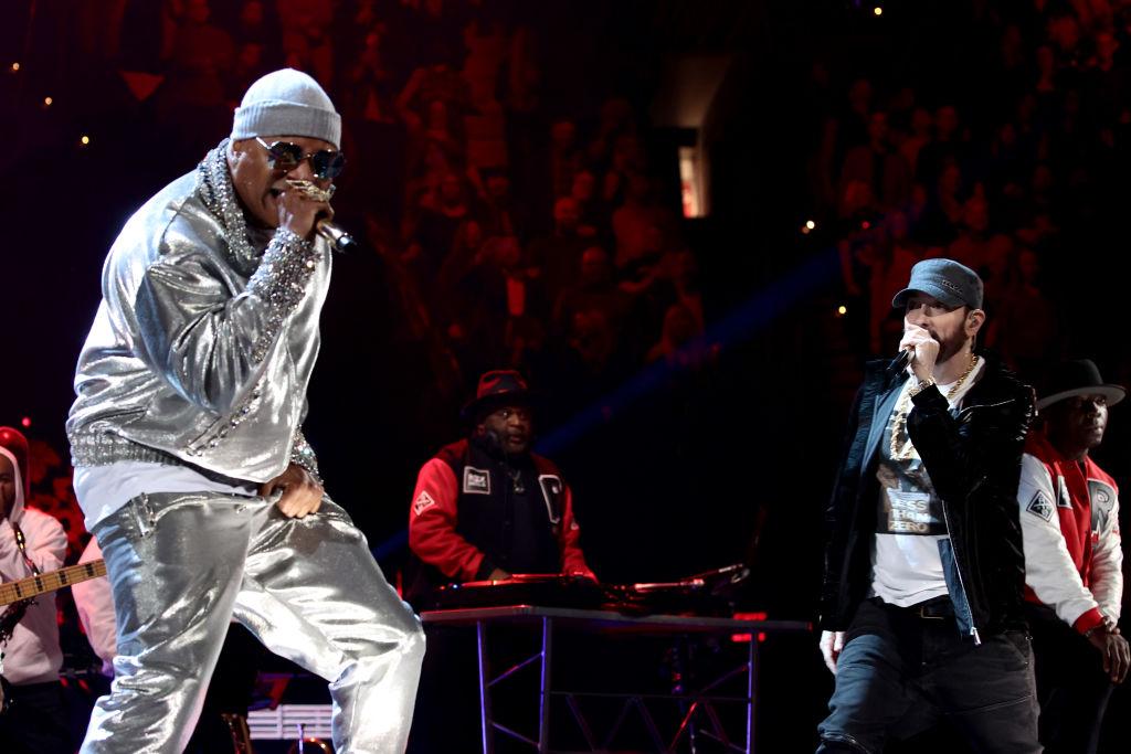 LL Cool J and Eminem at 2021 Rock n' Roll Hall of Fame ceremony