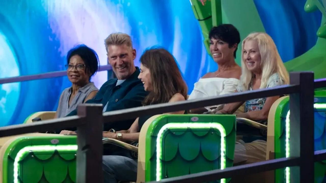 Gerry and four women on a ride during a group date on 'The Golden Bachelor'