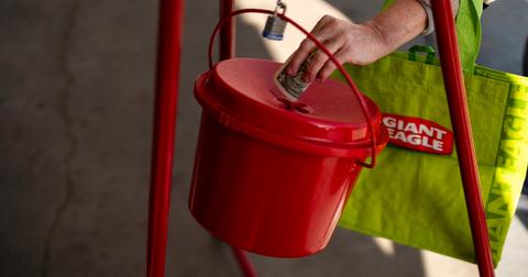 Salvation Army donation bucket