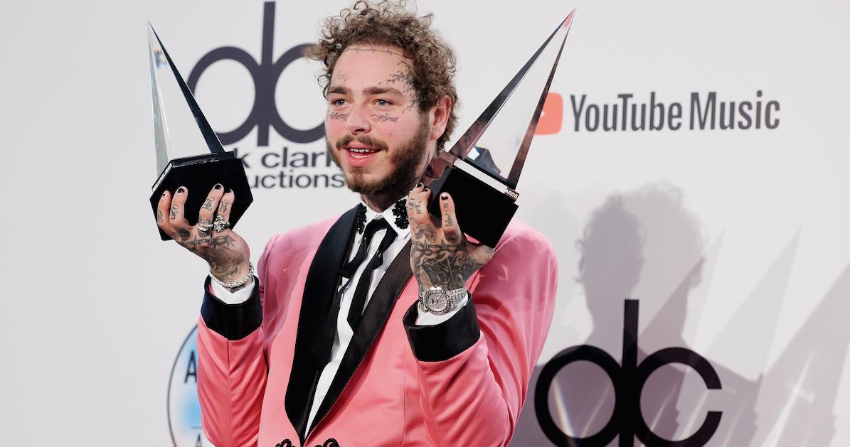 post malone coral suit