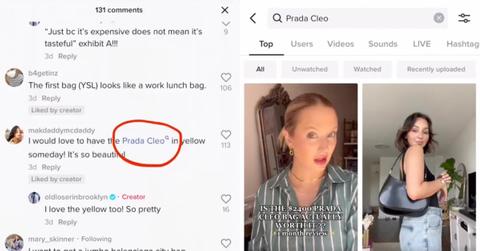 A blue comment circled on a TikTok video