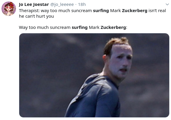 mark zuckerberg hawaii sunscreen meme