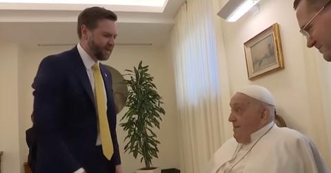 J.D. Vance shaking hands with the pope.