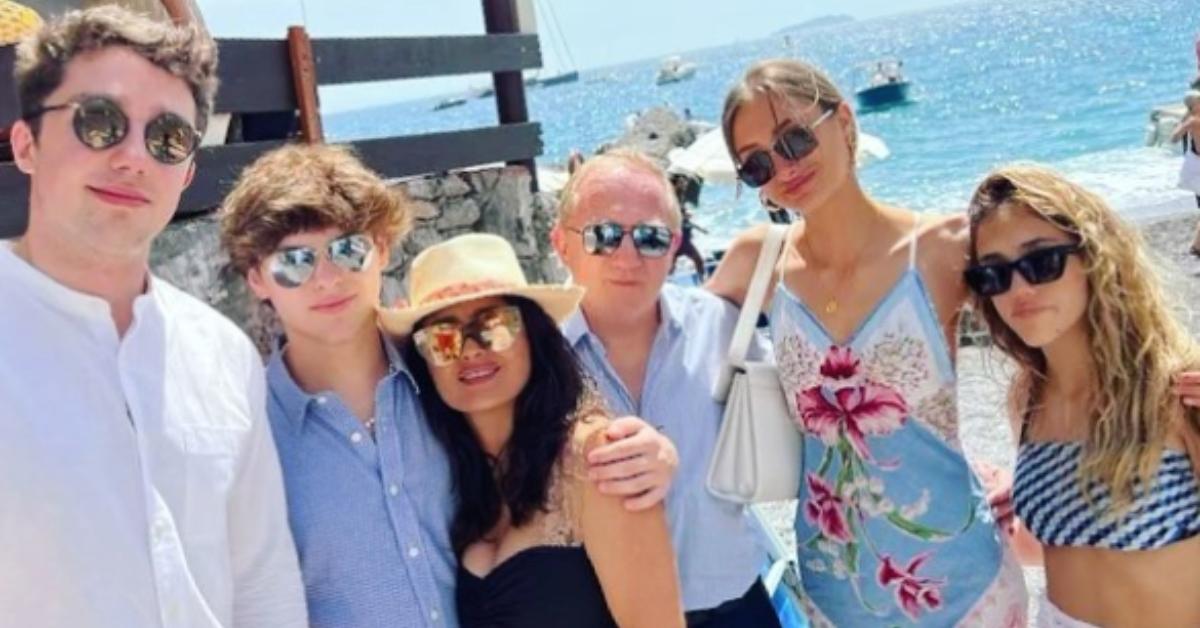 salma hayek blended family, kids and stepchildren: François Pinault Jr.; Augustin "Augie" Pinault; Salma Hayek; François-Henri Pinault; Mathilde Pinault; and Valentina Pinault