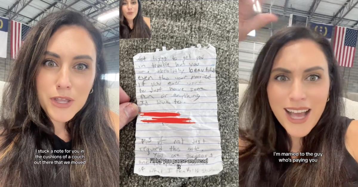 A creepy electrician left a married woman a note 