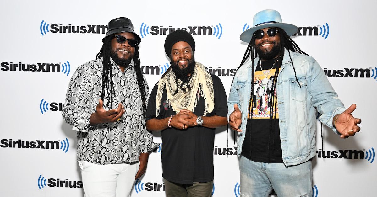 Memmalatel "Mr. Mojo" Morgan, Peter "Peetah" Morgan, and Roy "Gramps" Morgan of reggae group Morgan Heritage visit SiriusXM Studios on April 6, 2023 