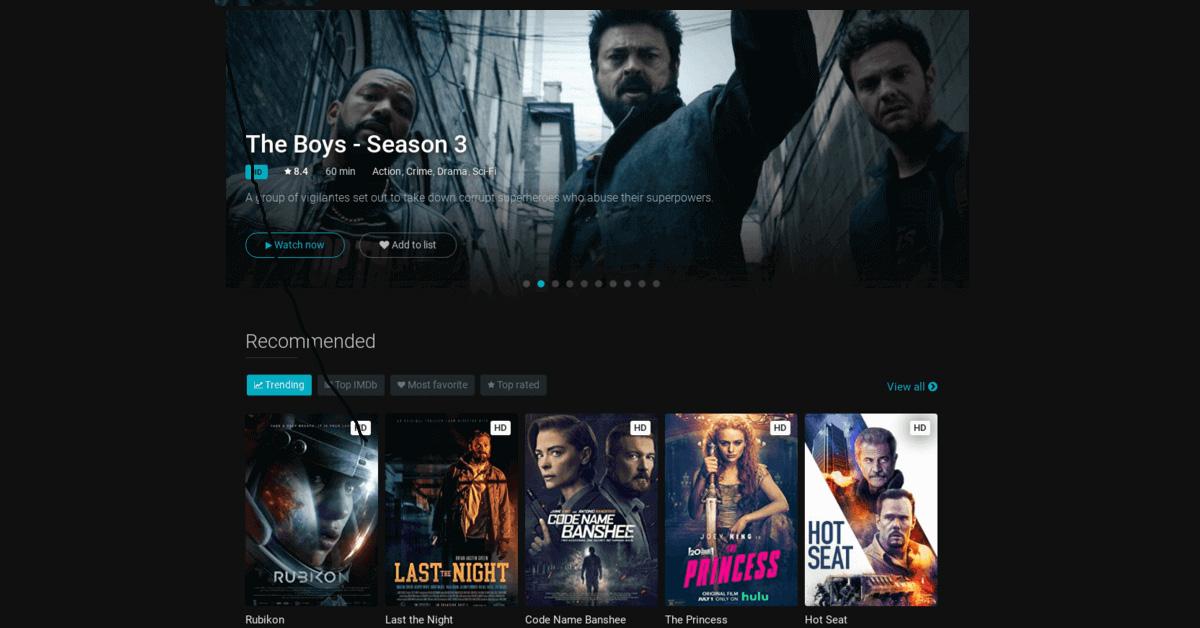 A screenshot of the FMovies homepage. 