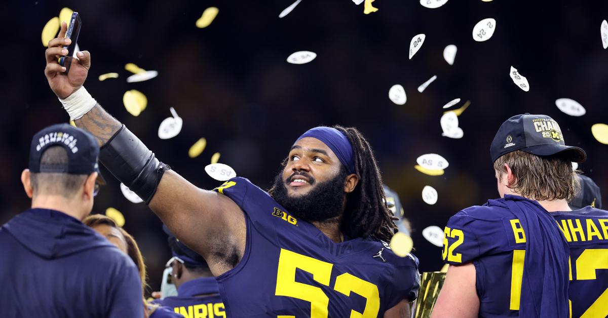 Trente Jones after winning the 2024 CFP National Championship in January 2024