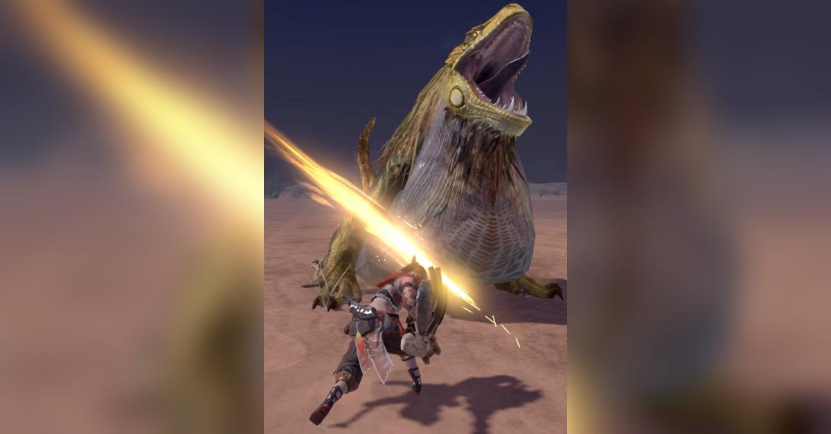 A player slashing a monster in 'Monster Hunter Now'