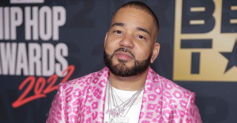 DJ Envy wearing a pink leopard suit to the BET Awards 2022.