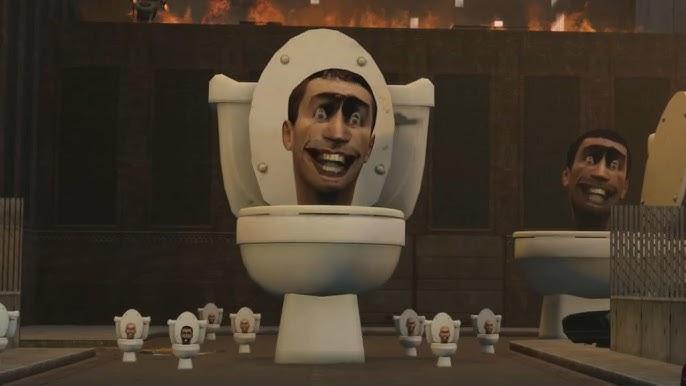 Clip of multiple toilet people in Skibidi Toilet episode.