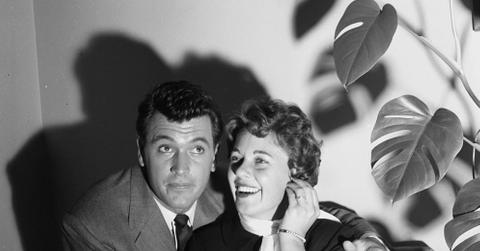 Actor Rock Hudson and his wife Phyllis Gates pose at home in Los Angeles,California.