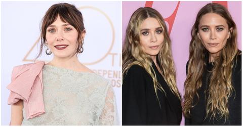 (l-r): Elizabeth Olsen and Mary-Kate and Ashley Olsen