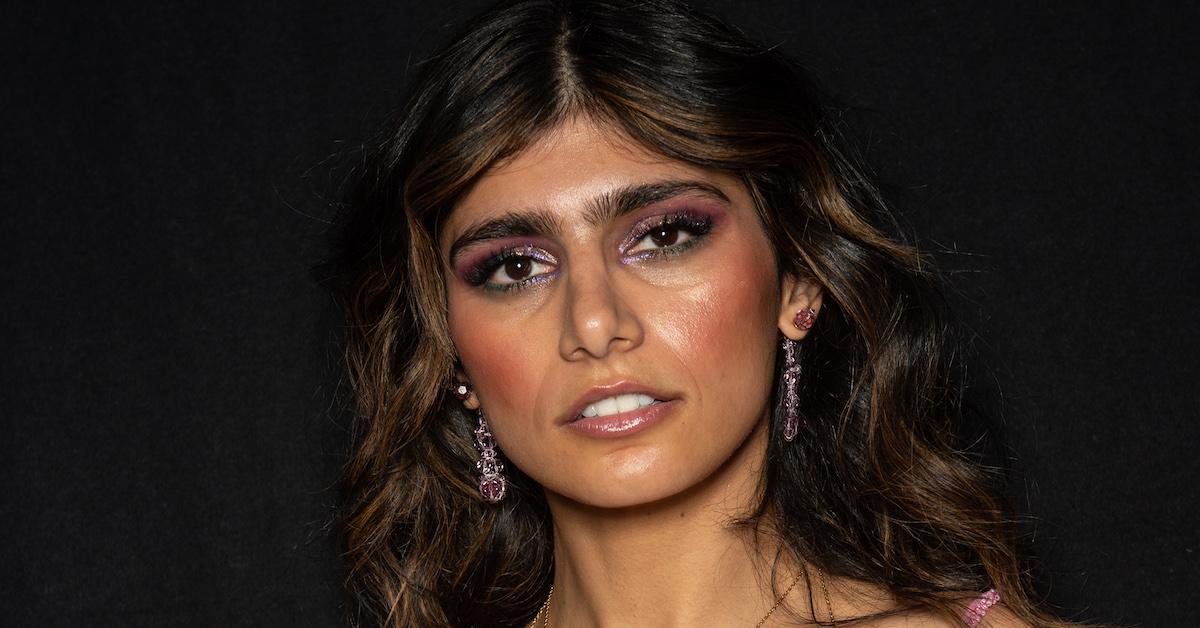 Mia Khalifa in the GCDS's backstage at Milan Fashion Week Womenswear Fall/Winter 2023/2024 on Feb. 23, 2023 in Milan, Italy