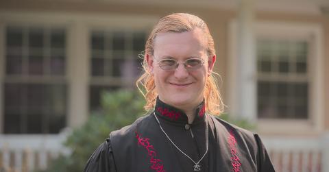 James outside of his house on Love on the Spectrum