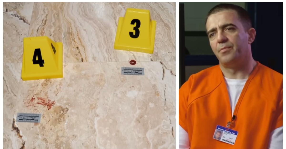 (L-R): Dr. Steven Schwartz' crime scene; Leo Stragaj