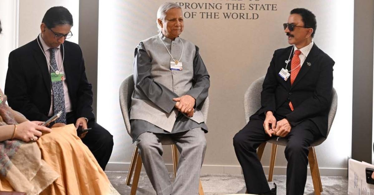 CEO of DP World, Sultan Ahmed Bin Sulayem (R), met with Chief Advisor Professor Muhammad Yunus (L) at the 2025 World Economic Forum