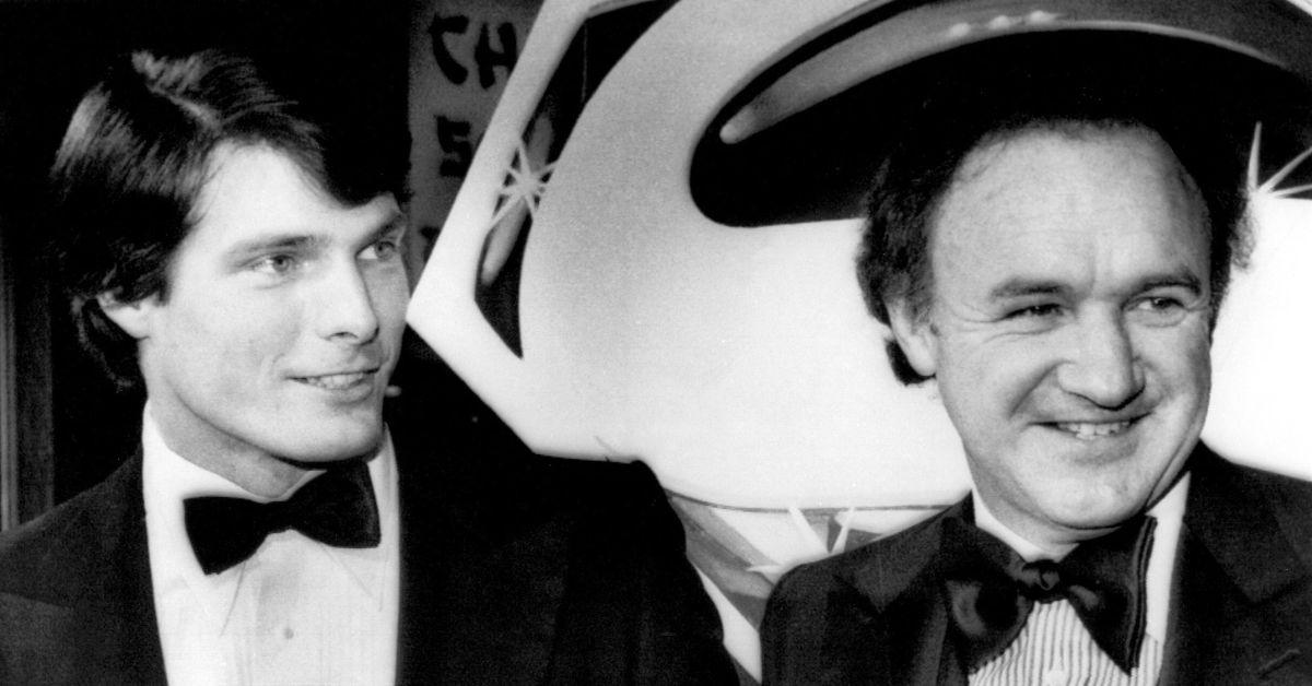 Gene Hackman and Christopher Reeve at the premiere of Superman. 