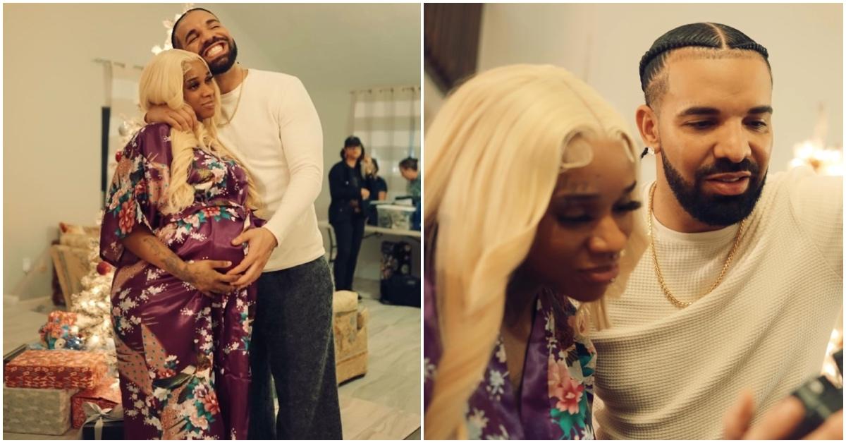 Drake and Sexyy Red cradling her baby bump.