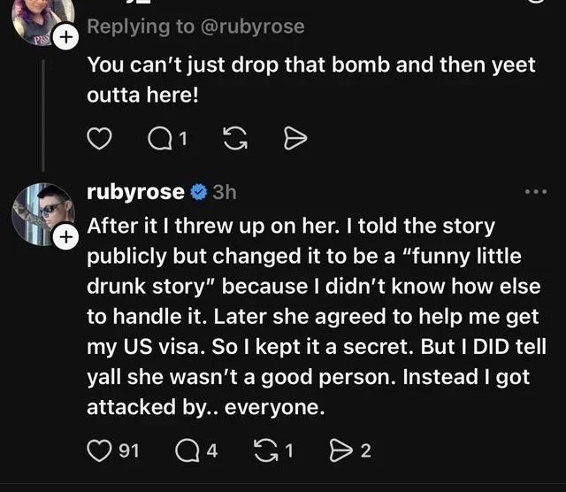 One of Ruby Rose’s Threads posts.