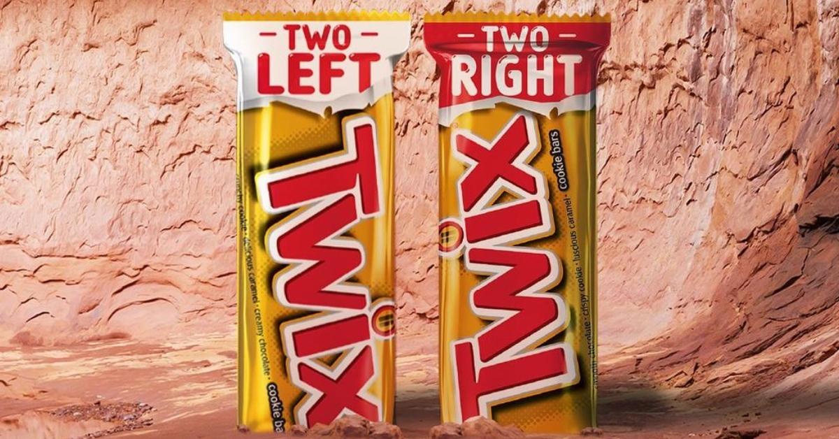 Two Twix Packages With Left And Right Bars, Twix, Package