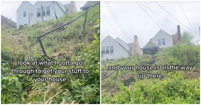 TikTok user and delivery driver Dougha shares video of inaccessible stairs