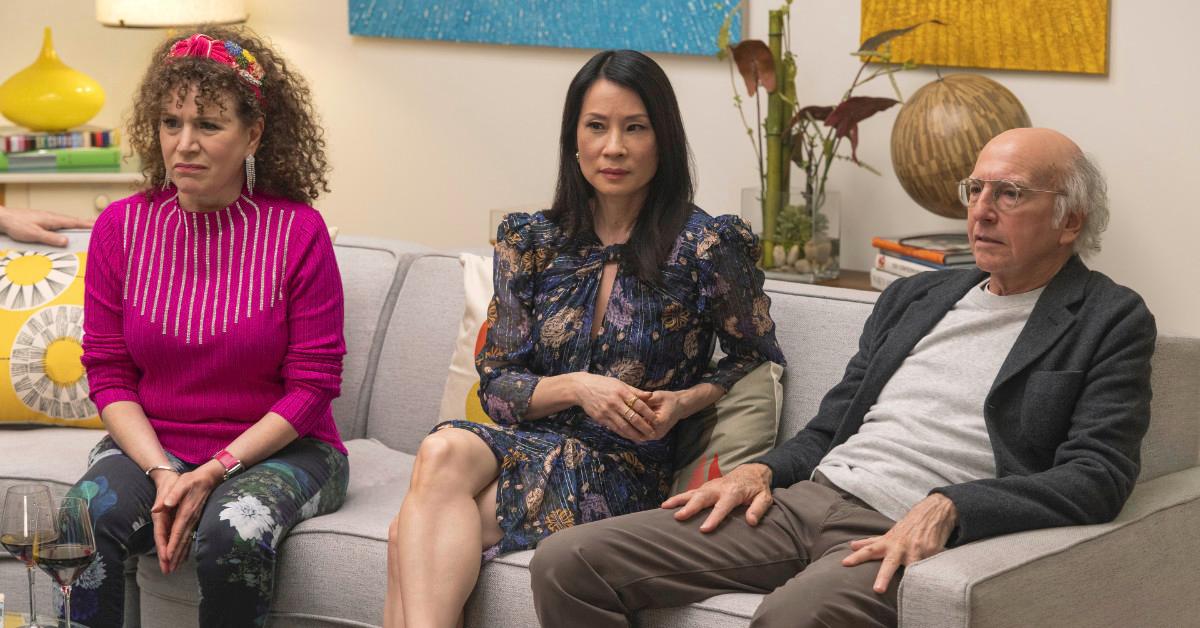 Susie Essman, Lucy Liu, and Larry David in 'Curb Your Enthusiasm'