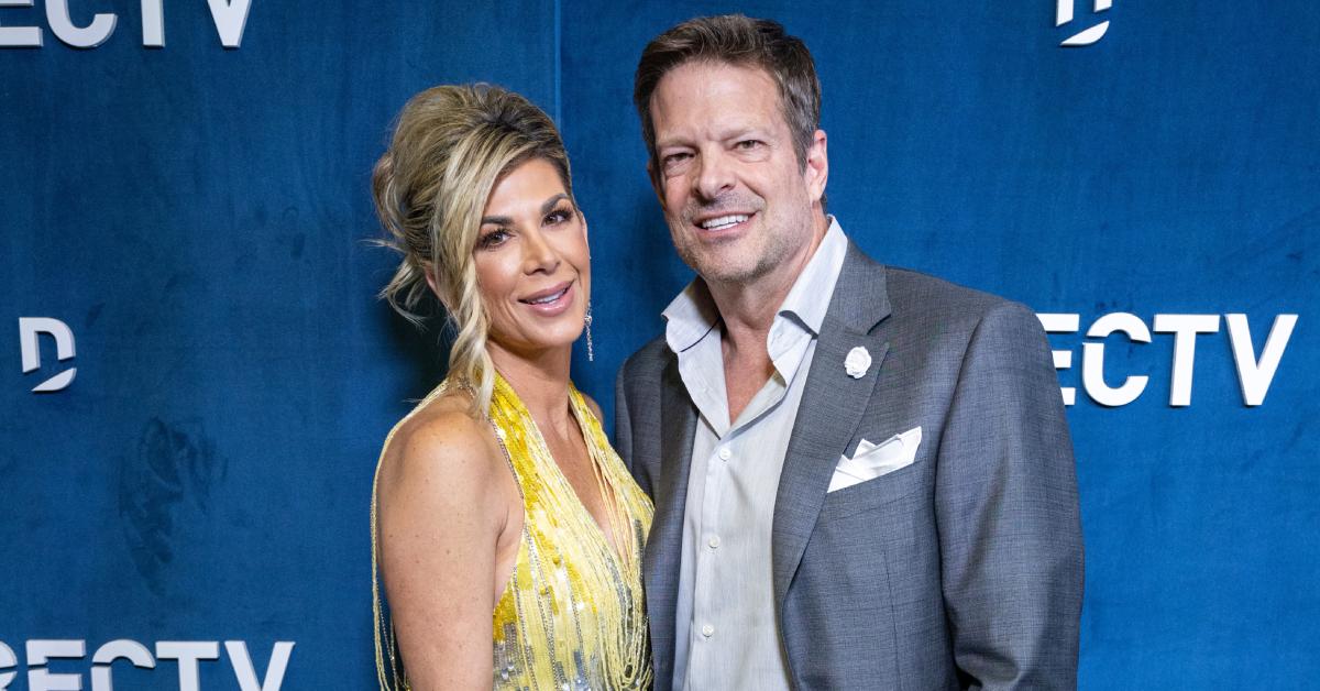 Alexis Bellino and John Janssen pose on the red carpet at the DIRECTV Streaming With The Stars event at Spago on March 10, 2024 in Beverly Hills.