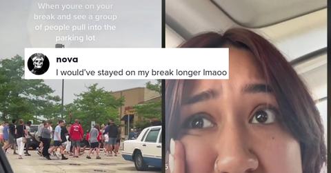 Worker Sees Customers on Break