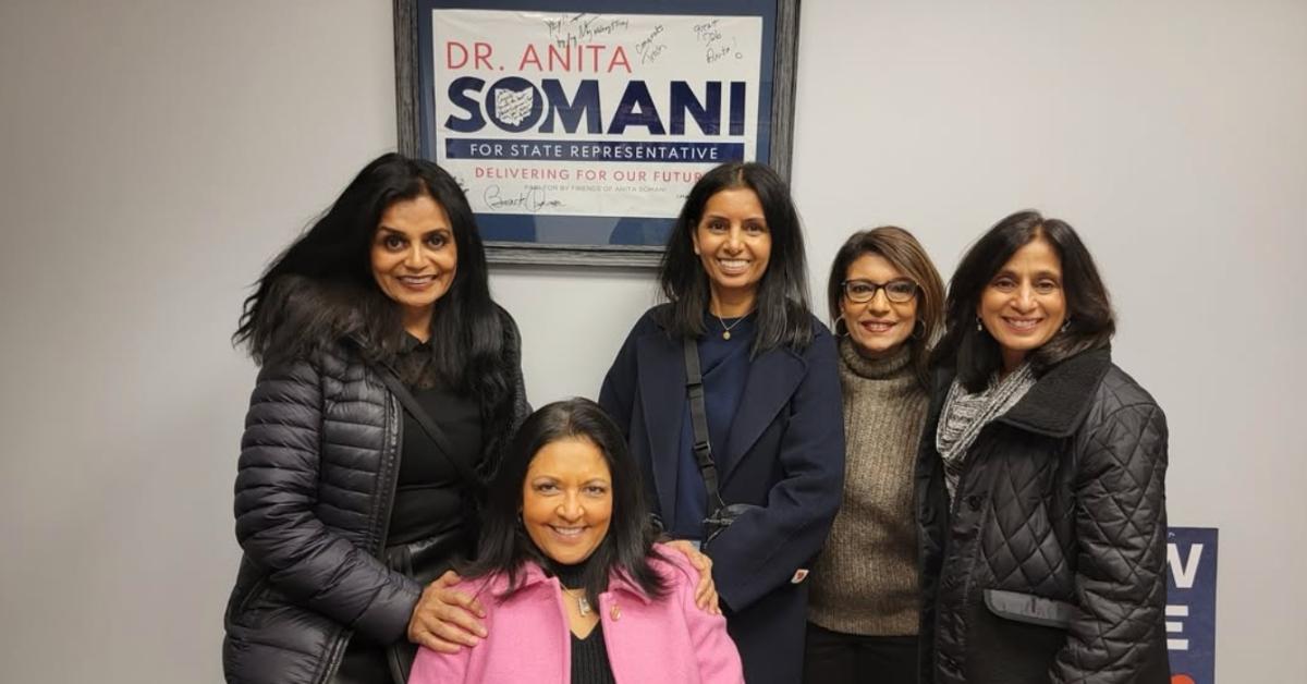 Rep. Anita Somani in the pink jacket