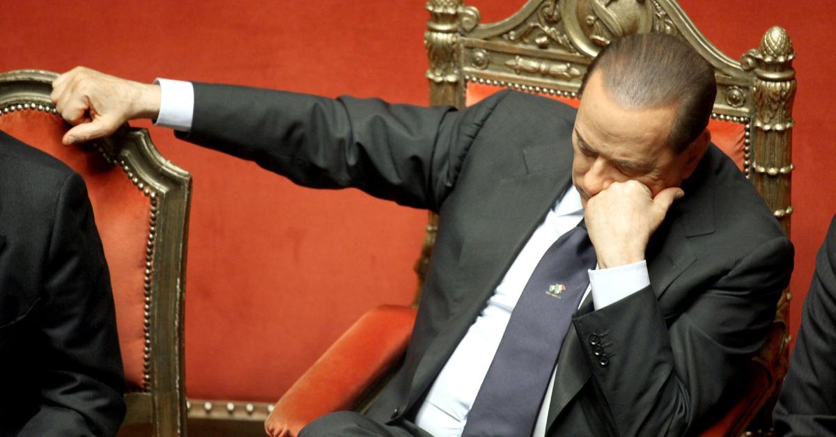 Silvio Berlusconi looking bored during a Senate debate in Rome on Dec. 13, 2010