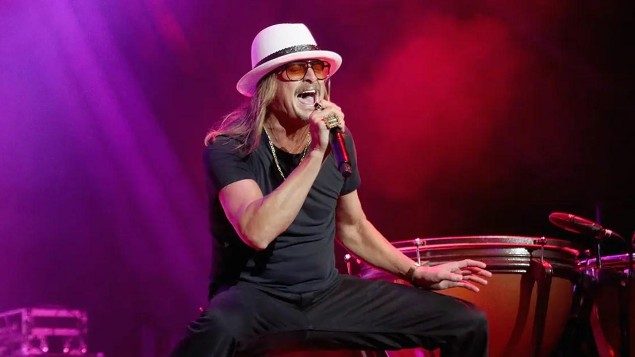 Kid Rock singing on stage at Texas KAABOO 2019. 