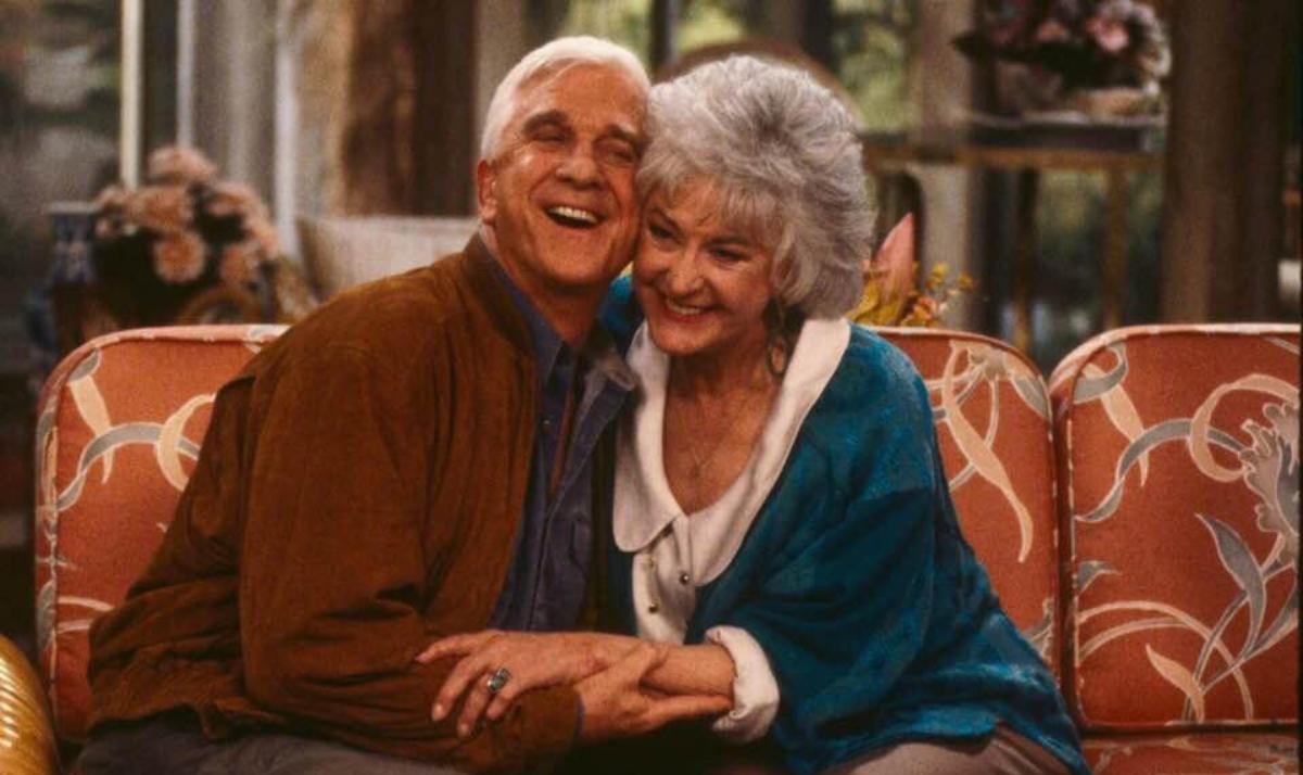 Leslie Nielsen and Bea Arthur in 'The Golden Girls'