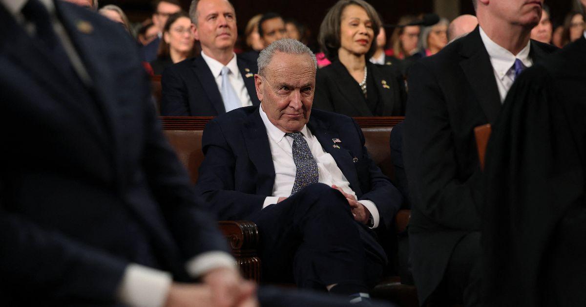 Chuck Schumer at the 2025 State of the Union. 