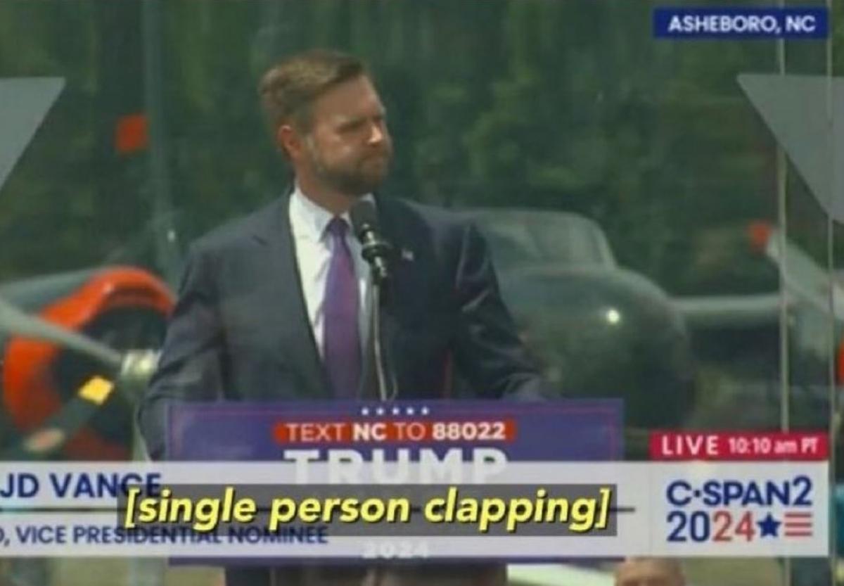 JD Vance CSPAN Caption "Single Person Clapping" 