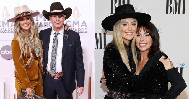 Lainey Wilson with her dad Brian and mom Michelle