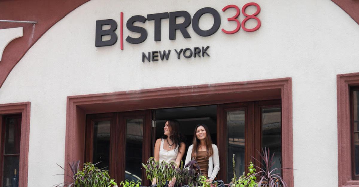 Two ladies at Bstro 38's upstairs lounge, @38.